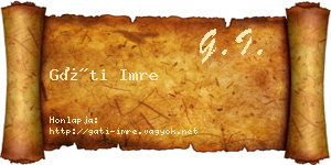 Gáti Imre névjegykártya